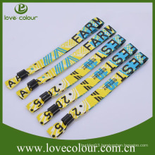 Wholesale Custom Woven Jacquard wristband with one time use plastic closure